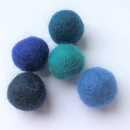 Viltballen 2,2 cm Kobaltblauw (per 10 stuks)