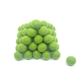 Viltballetjes -  Lime groen - 2,2 cm - 100% Wolvilt - Fairtrade product  (per 10 stuks)