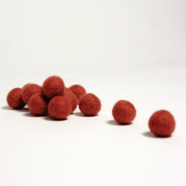 Viltballetjes - Bruin Roest - 2,2cm (per 10 stuks)