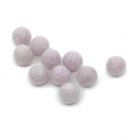   Viltballetjes - Lila pastel -  1,2cm - (per 10 stuks)