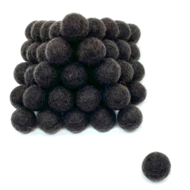 Viltballetjes - Bruin donker - 2,2cm (per 10 stuks)