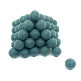 Viltballetjes -  Antiek Groen - 2,2 cm - 100% Wolvilt - Fairtrade product  (per 10 stuks)