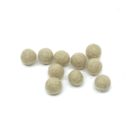 Viltballetjes - Beige -  1cm - (per 10 stuks)