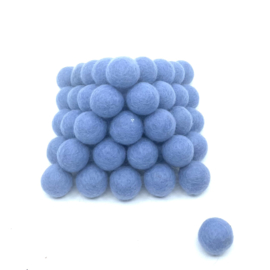 Viltballetjes - Blauw lavendel - 2,2cm (per 10 stuks)