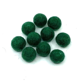 Viltballetjes - Groen dennen -  1,5cm - (per 10 stuks)