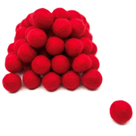 Viltballetjes - Rood - 2,2cm (per 10 stuks)