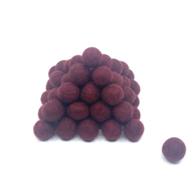 Viltballetjes - Roodbruin - 2,2cm (per 10 stuks)