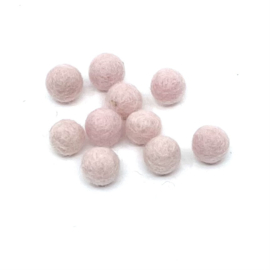   Viltballetjes - Roze pastel -  1,2cm - (per 10 stuks)