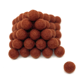 Viltballetjes - Bruin Roest - 2,2cm (per 10 stuks)