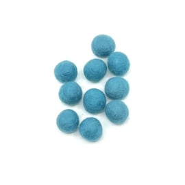 Viltballetjes Aqua, zachte wol 1,5cm (per 10 stuks)