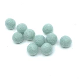  Viltballetjes - Blauw pastel -  1,2cm - (per 10 stuks)