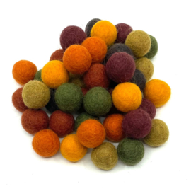 Viltballetjes - Herfst mix - 2,2cm - 30 stuks