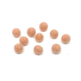 Viltballetjes - Roze zalm - 1cm - (per 10 stuks)