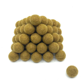 Viltballetjes - Kerrie Geel - 2,2 cm - 100% Wolvilt - Fairtrade product  (per 10 stuks)