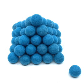Viltballetjes - Blauw - 2,2cm (per 10 stuks)