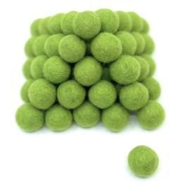 Viltballetjes -  Granny Smith Groen - 2,2 cm - 100% Wolvilt - Fairtrade product  (per 10 stuks)