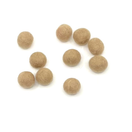 Merinowol - Viltballetjes - Beige - 1,5cm - (per 10 stuks)