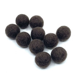 Viltballetjes - Bruin - 2,2cm (per 10 stuks)