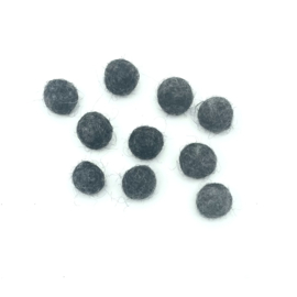 Viltballetjes 1,5 cm Naturel donkergrijs (per 10 stuks)