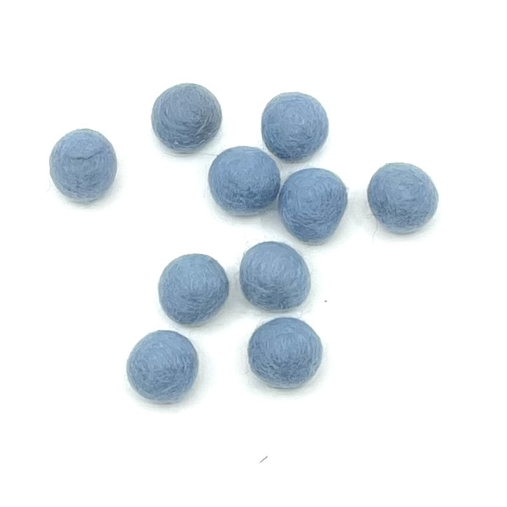 Viltballetjes - Blauwgrijs - 15mm -  (per 10 stuks)