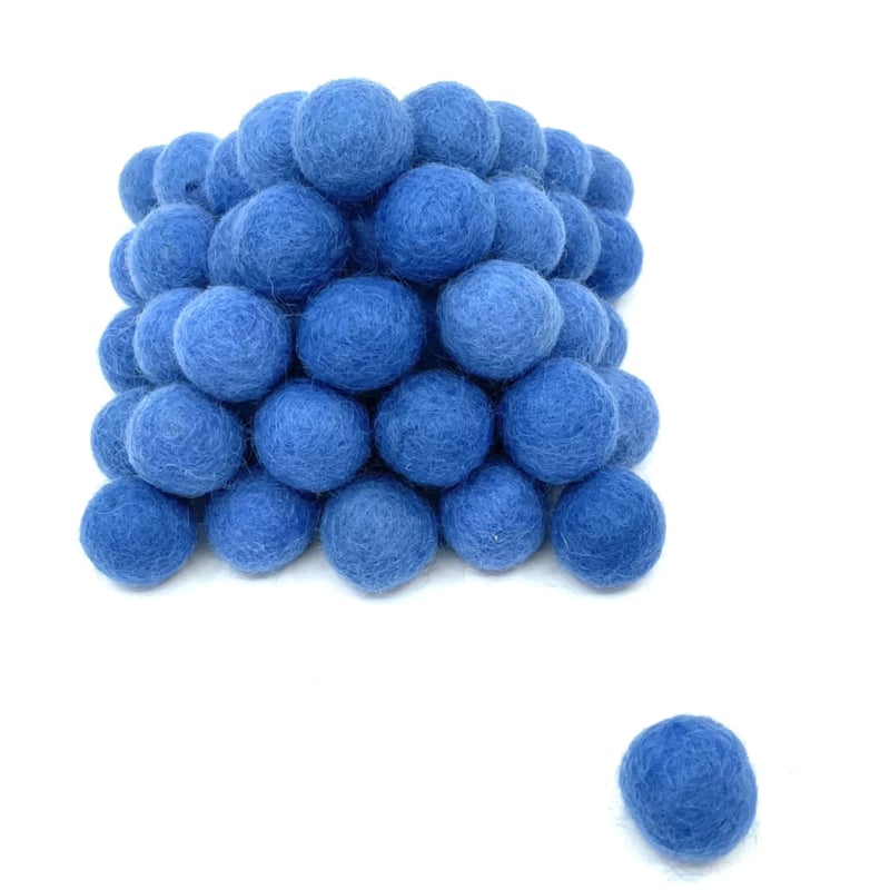 Viltballetjes 2,2 cm Blauw (per 10 stuks)