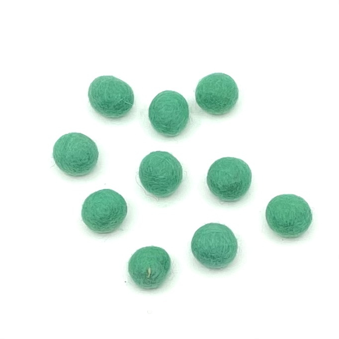 Merinowol - Viltballetjes - Mint - 1,5cm - (per 10 stuks) wolvilt