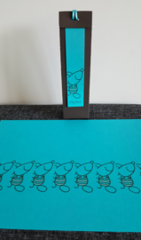 Naamkaartje muis turquoise (10 stuks)
