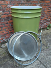65 liter dekselvat conische coating olijf groen