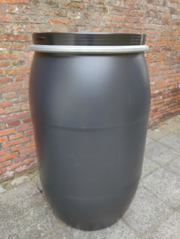 200 liter plastic vat nieuw (klemband) zwart
