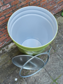 65 liter dekselvat conische coating olijf groen