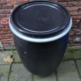 120 liter plastic zwart vat nieuw