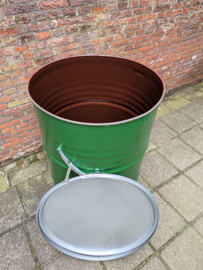 200 liter dekselvat groen (gebruikt)