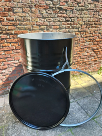 200 liter dekselvat zwart (gebruikt)