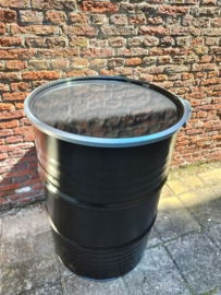 200 liter dekselvat zwart (gebruikt)