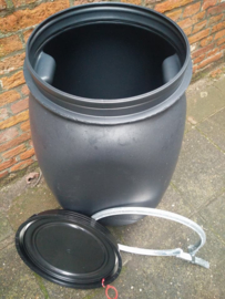 Plastic 60 liter plat model zwart