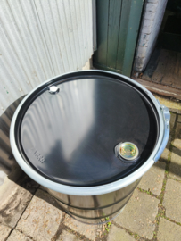 200 liter dekselvat zwart (doppen deksel)