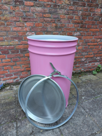 65 liter dekselvat conische coating roze