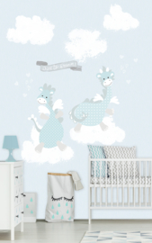 Kay & Liv ink7024 draken blauw wolken