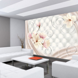 Fotobehang poster 0951 bloemen chesterfield kussen knopen knoop