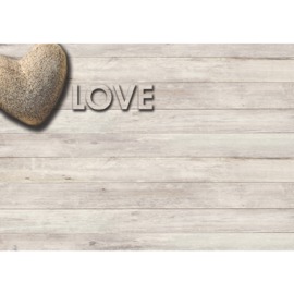 Fotobehang poster 1667 hout planken hart love