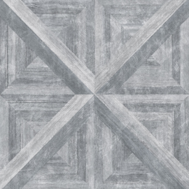 Dutch Trilogy FD25373 3d blokken ruiten balken hout grijs blauw