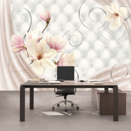 Fotobehang poster 0951 bloemen chesterfield kussen knopen knoop