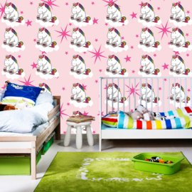 Fotobehang poster 4469 kinderkamer unicorn roze