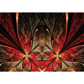 Fotobehang poster 2709 ornament rood zwart