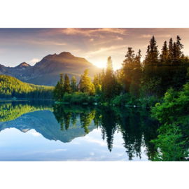 Fotobehang landschap bergen water 400 x 280