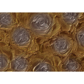 Fotobehang poster 1669 goud roos rozen abstract bloemen