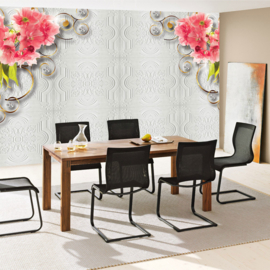 Fotobehang poster 2693 ornament met bloemen
