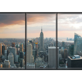 Fotobehang poster 1929 wolkenkrabber skyline new york