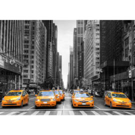 Fotobehang poster 0210 taxi yellow cab new york manhattan