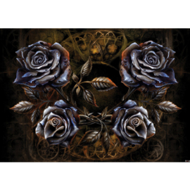 Fotobehang poster 0715 rozen blauw bloemen